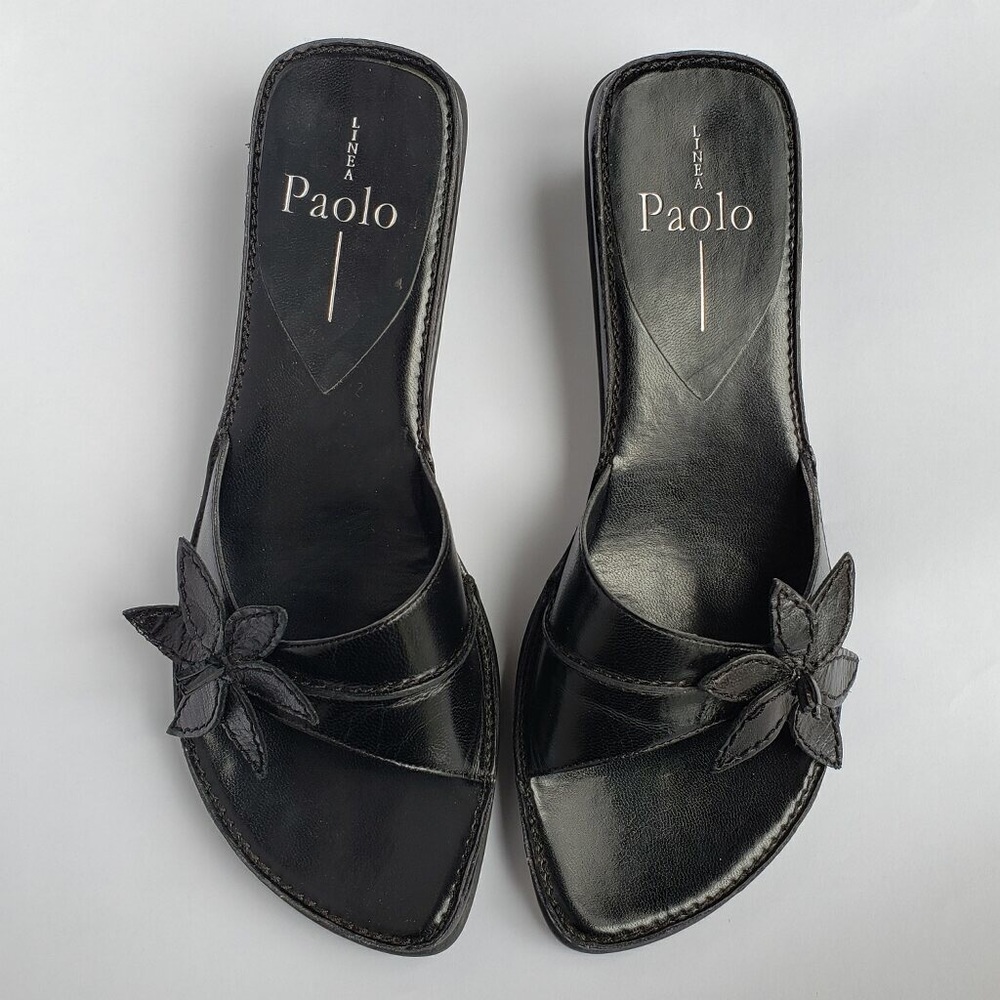 Linea Paolo Meddy Black Heel Slides